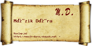Mázik Dóra névjegykártya